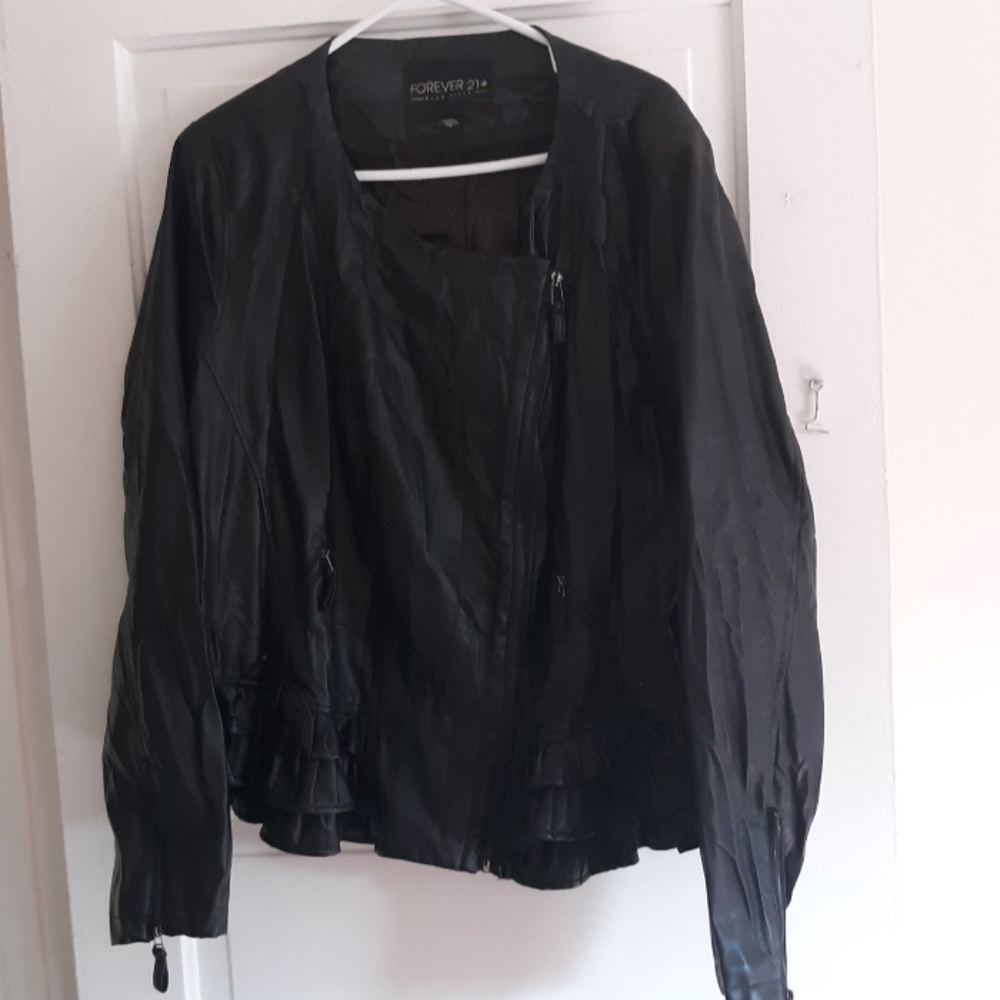 Forever 21 plus size leather moto jacket
